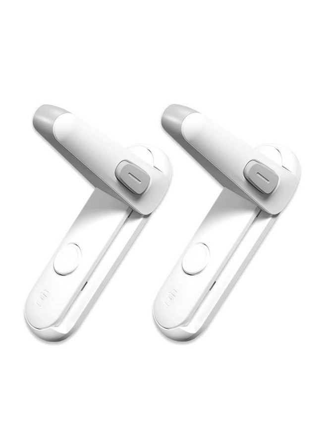 Childproof Door Lever Lock Baby Safety Door Handle Lock Easy To Install And Use 3M Vhb Adhesive No Tools Need Or Drill (White 2 Pack)