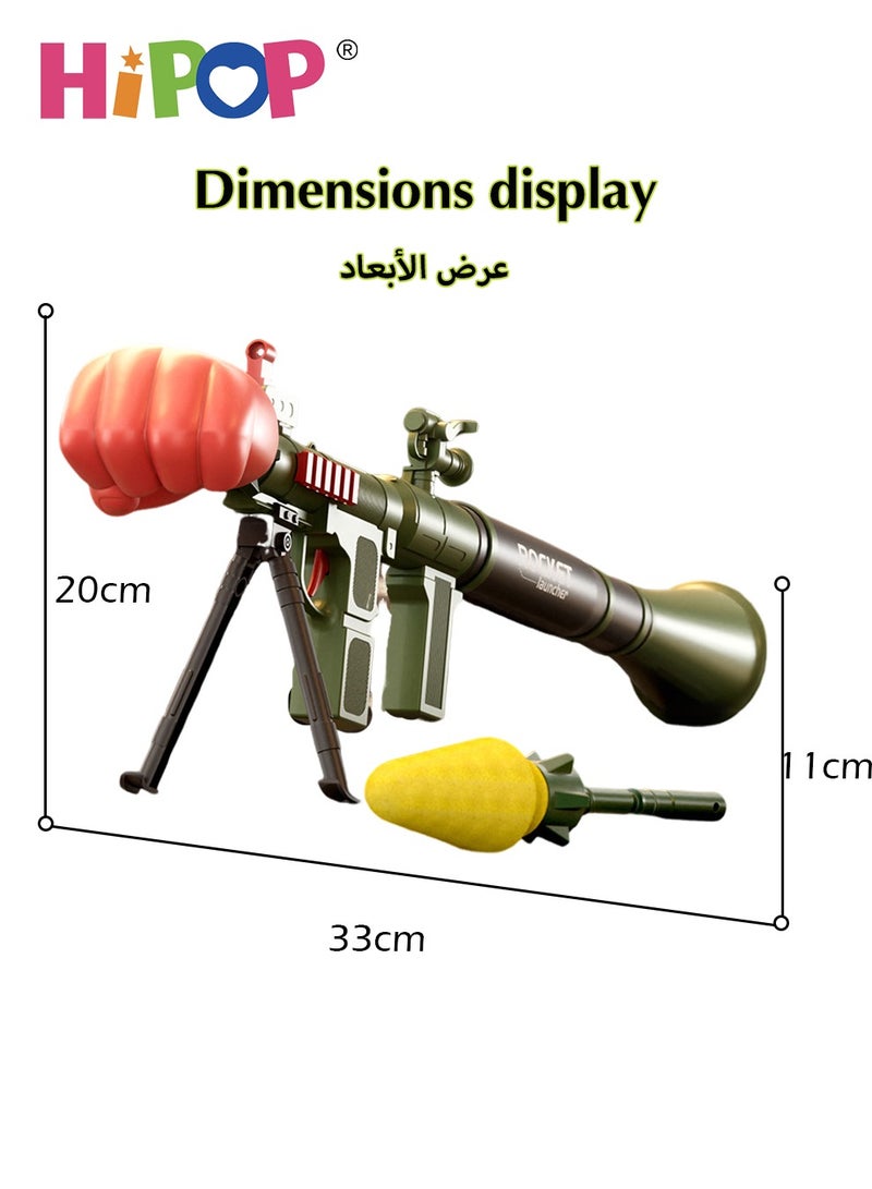 RPG Toys Gun for Kids,Rocket Launcher Gun Toy,Safe Soft Bullet,Kids Eeducational Model Gun Toy