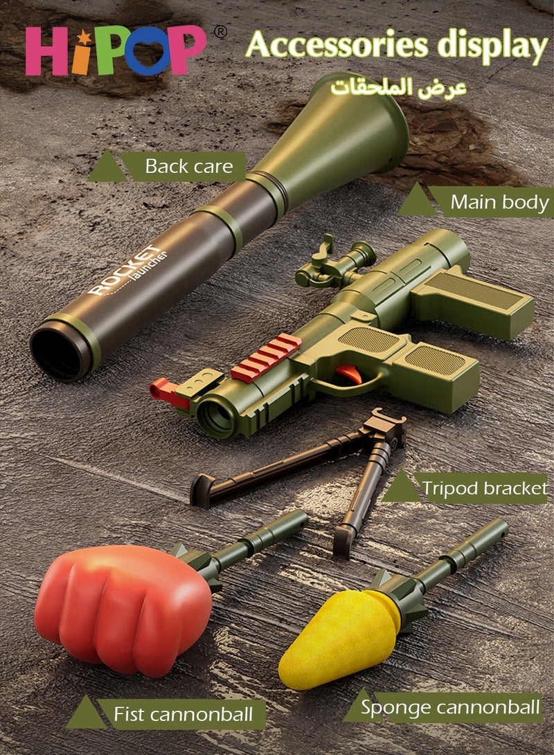 RPG Toys Gun for Kids,Rocket Launcher Gun Toy,Safe Soft Bullet,Kids Eeducational Model Gun Toy