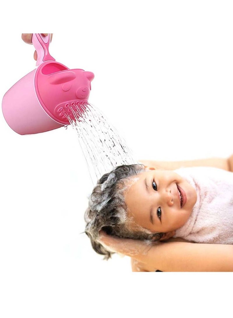 Baby Bath Rinse Cup Shampoo Rinser Shower Sprinkler Spoon Bathroom Accessories for Tub Wash Cups with Dippers Handle 2 Pcs