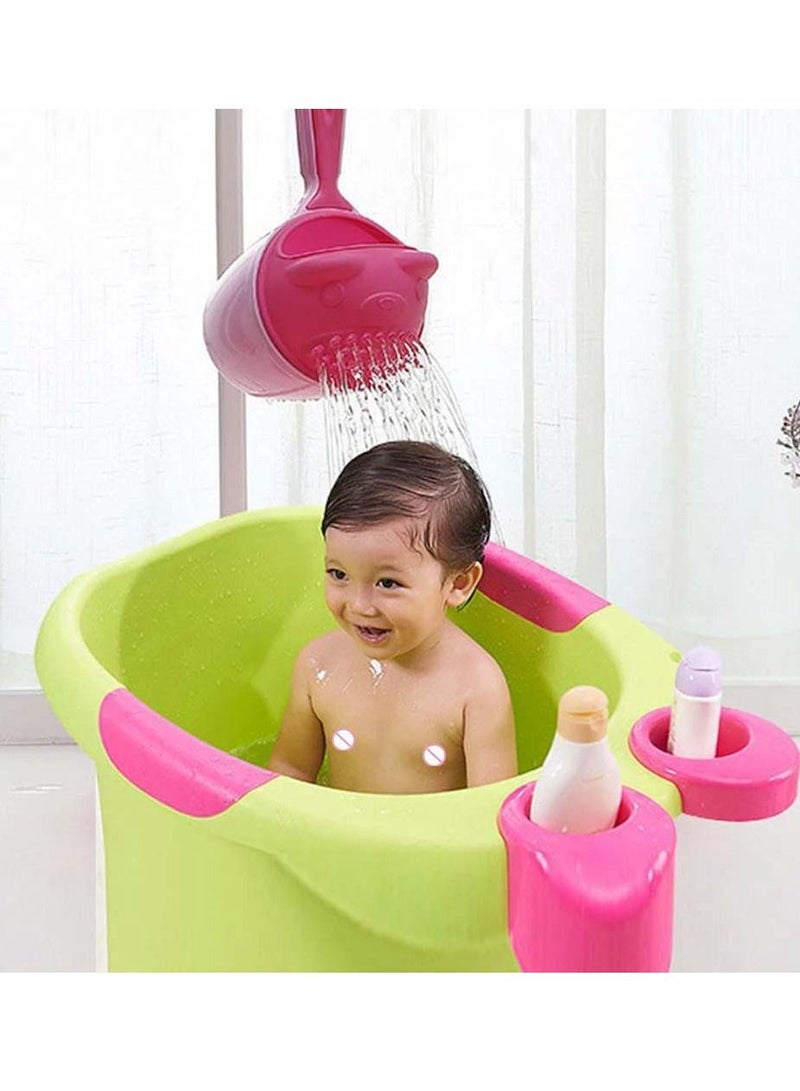 Baby Bath Rinse Cup Shampoo Rinser Shower Sprinkler Spoon Bathroom Accessories for Tub Wash Cups with Dippers Handle 2 Pcs
