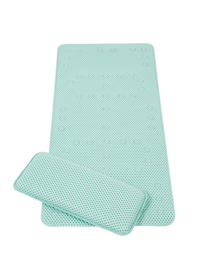 Bath Mat And Kneeling Cushion Blue (Antibac Treated)