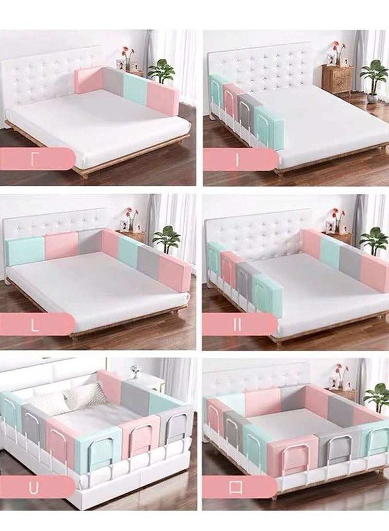 1-Piece Bed Fence Kids Safety Bedside Guard Baby Anti-Fall Bed Rail Child Bed Soft Barrier Height Adjustable Side Protection 50cm