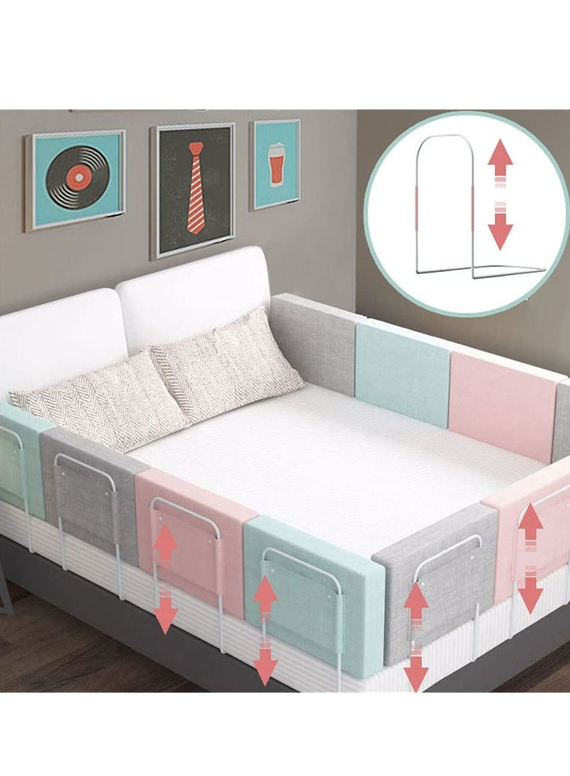 1-Piece Bed Fence Kids Safety Bedside Guard Baby Anti-Fall Bed Rail Child Bed Soft Barrier Height Adjustable Side Protection 50cm