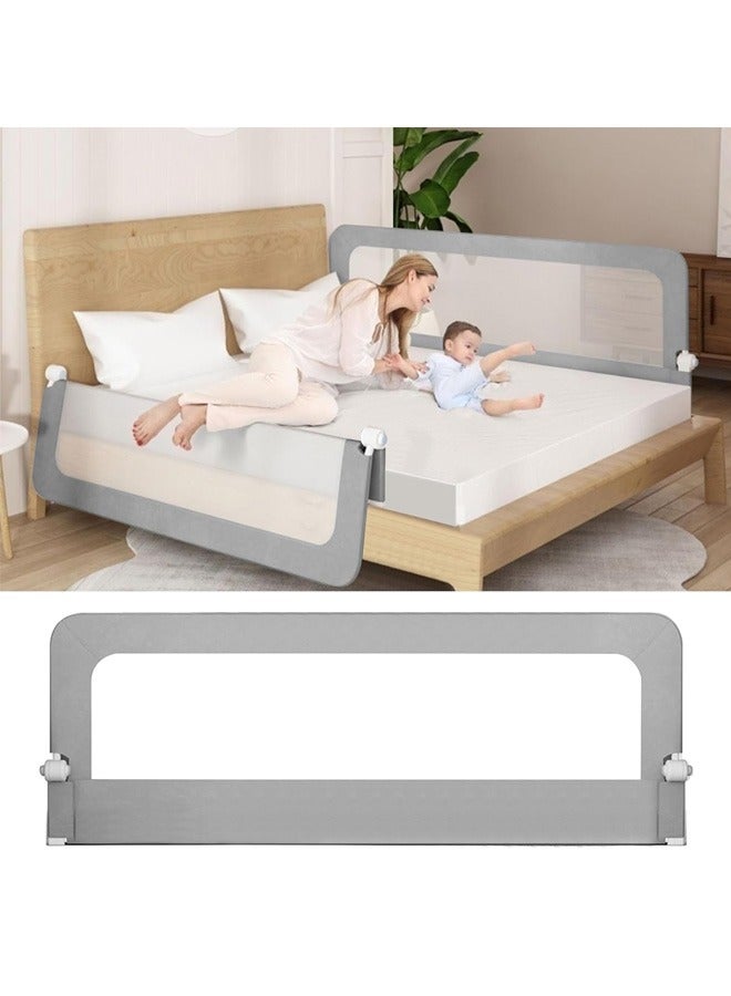 Foldable Crib Bed Rail Guard Upgraded Child Guardrail Designed for Single Bed and Double Bed  Height Adjustable Comfortable Safety One-Piece Fence