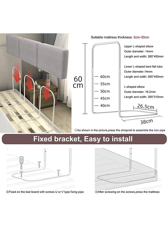 Bed Guard Rail for kids Bed Safety Barrier Protection Upgrade Reinforced Safety Fence Protector Bed Guard Rail for Cribs Height Adjustable Children's Bed Guard Rail(2pcs 60x28cm)