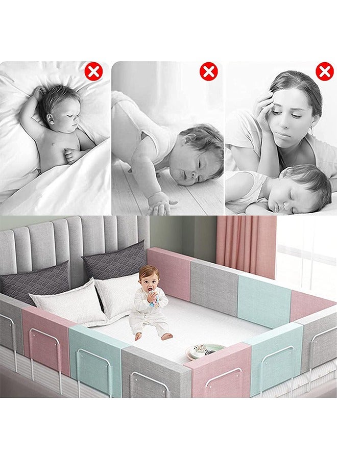 Bed Guard Rail for kids Bed Safety Barrier Protection Upgrade Reinforced Safety Fence Protector Bed Guard Rail for Cribs Height Adjustable Children's Bed Guard Rail(2pcs 60x28cm)