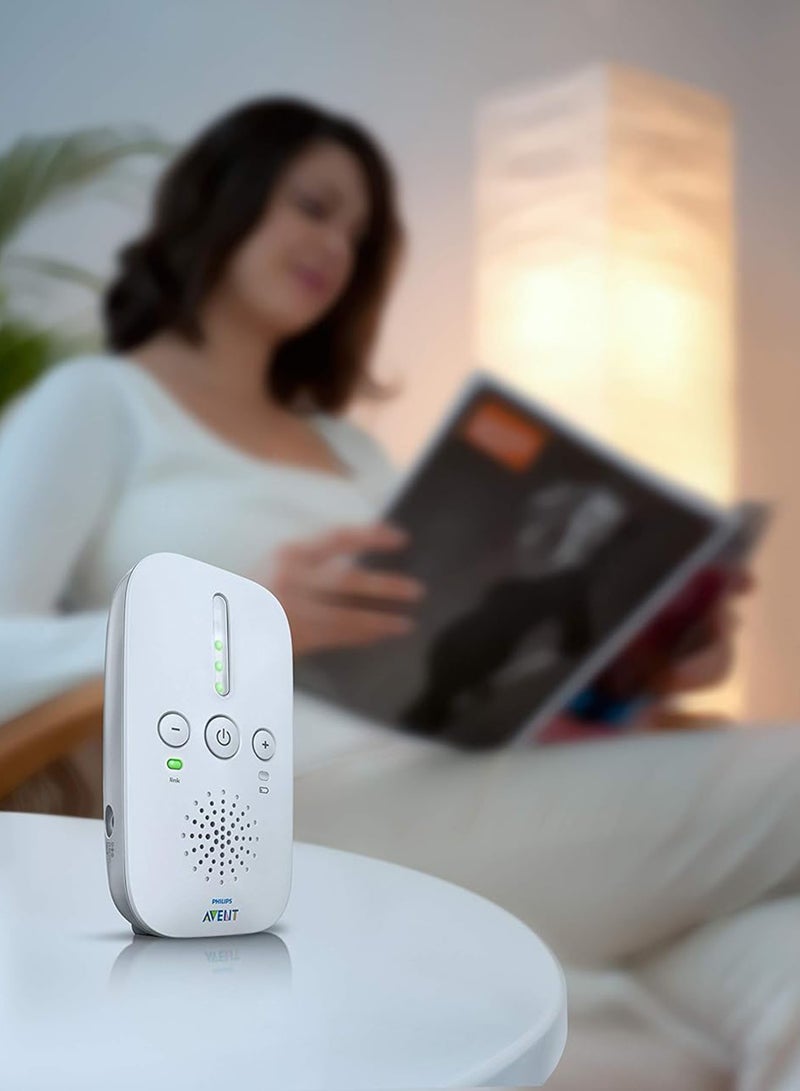 DECT Baby FHSS Audio Monitor With Crystal Clear Sound - White
