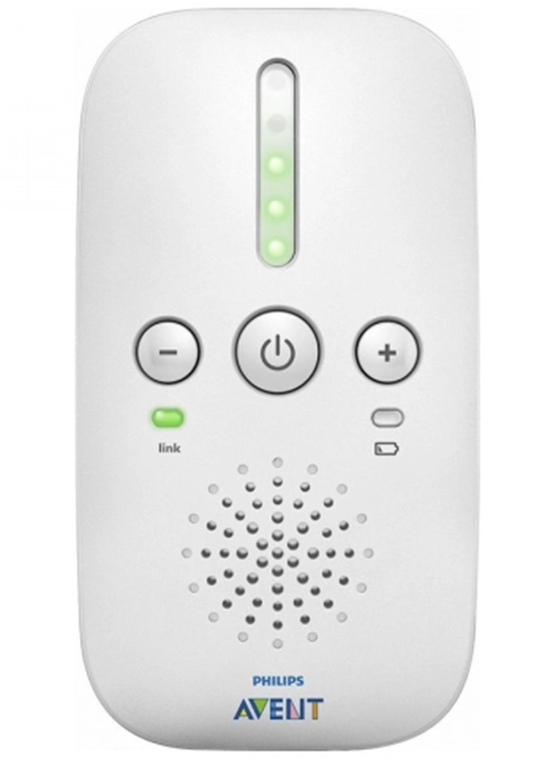DECT Baby FHSS Audio Monitor With Crystal Clear Sound - White