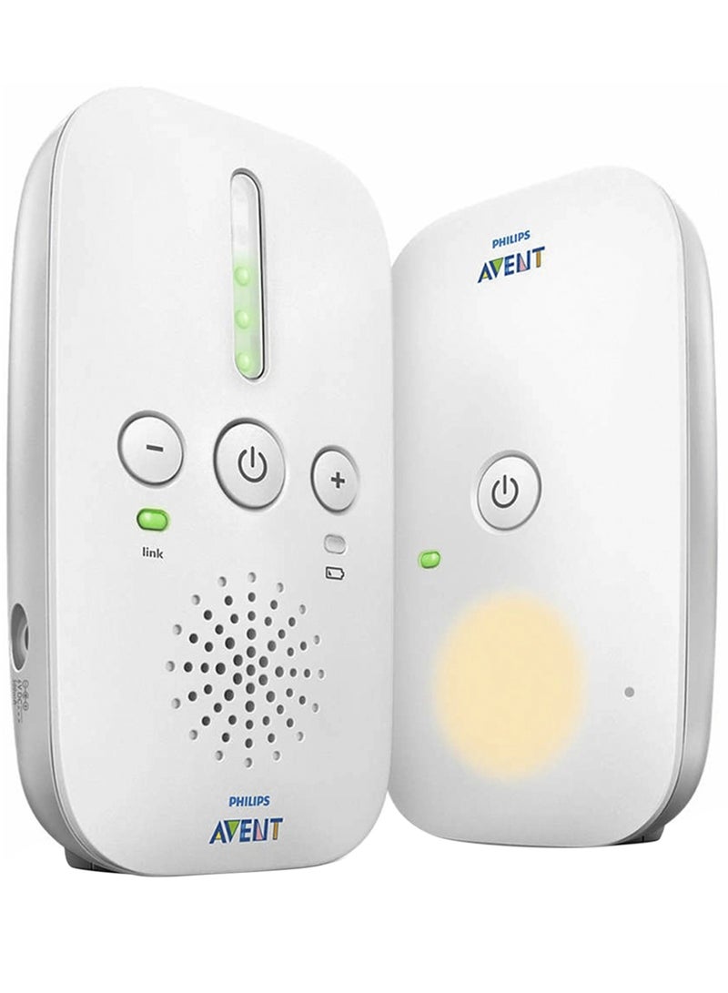 DECT Baby FHSS Audio Monitor With Crystal Clear Sound - White