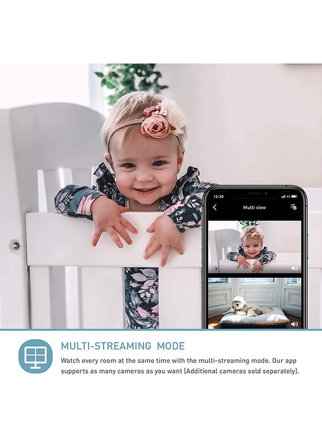 Smart Wifi Baby Camera - Baby Monitor With True Crying And Noise Detection - With Video, Audio 2-Way Talk Back, Crossing Detection, Sleep Tracking, Breathing Monitoring, Infrared Night Vision - Pistachio