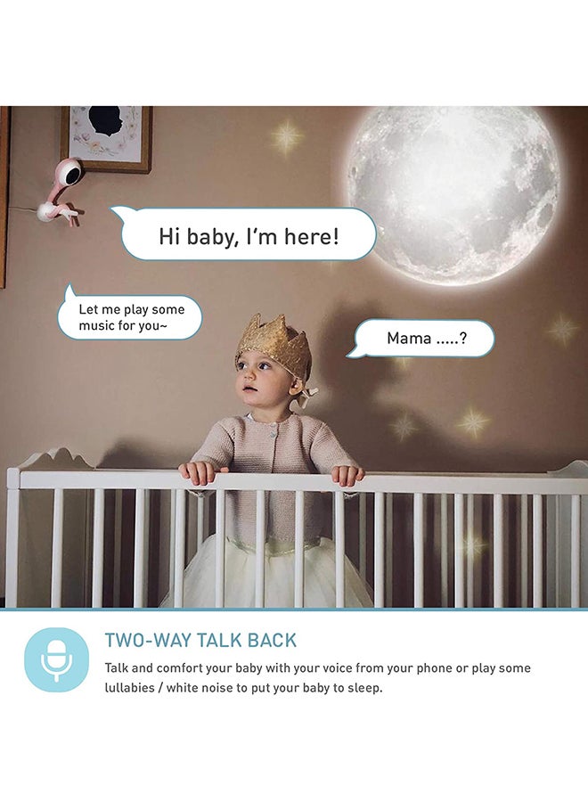 Smart Wifi Baby Camera - Baby Monitor With True Crying And Noise Detection - With Video, Audio 2-Way Talk Back, Crossing Detection, Sleep Tracking, Breathing Monitoring, Infrared Night Vision - Pistachio