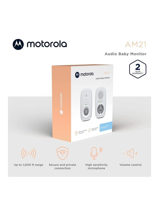 Motorola Nursery Digital Audio Baby Monitor with High Sensitivity Microphone for Infants/Kids-White