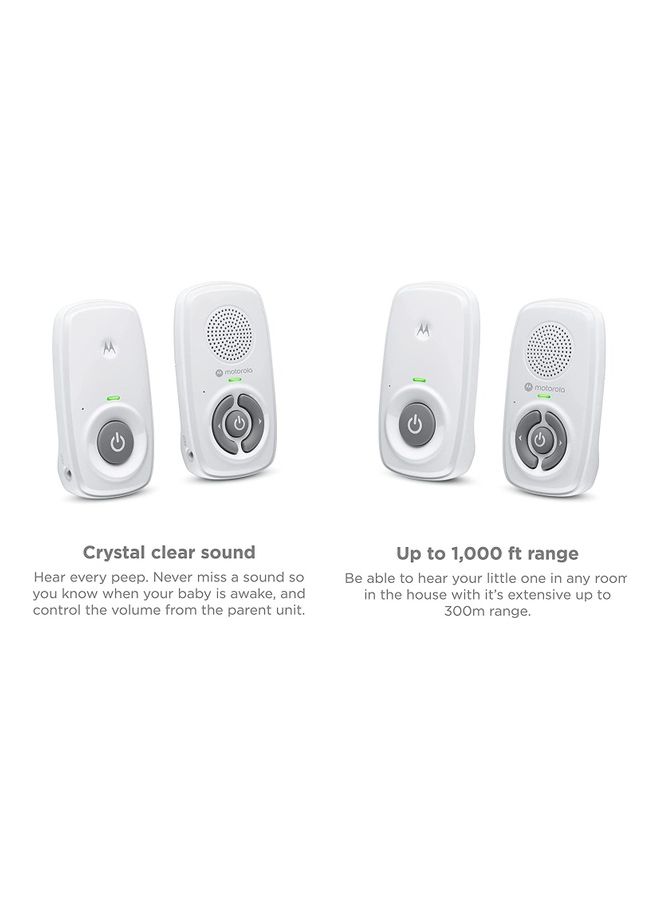 Motorola Nursery Digital Audio Baby Monitor with High Sensitivity Microphone for Infants/Kids-White