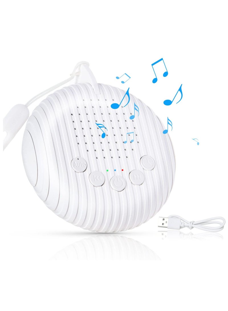 White Noise Machine, Sleep Sound Machine with 10 Soothing Nature Sounds Therapy Portable, Mini Sound Machine for Baby Kids Adults, USB Rechargeable Baby Sleep Machine with 3 Timer Memory Functions