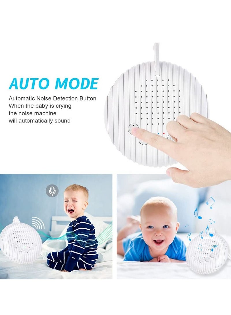 White Noise Machine, Sleep Sound Machine with 10 Soothing Nature Sounds Therapy Portable, Mini Sound Machine for Baby Kids Adults, USB Rechargeable Baby Sleep Machine with 3 Timer Memory Functions