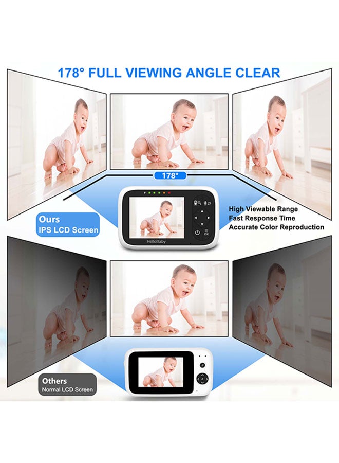 3.2 Inches LCD Digital Video Baby Monitor With Night Vision, Two Way Talk, Vox Mode