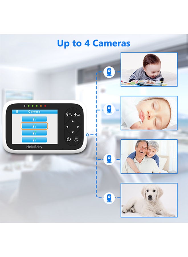 3.2 Inches LCD Digital Video Baby Monitor With Night Vision, Two Way Talk, Vox Mode