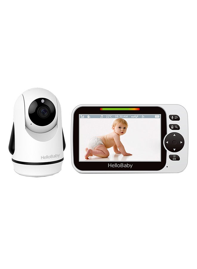 5.0 Inches Color LCD Screen Video Baby Monitor With Remote Camera, Pan-Tilt-Zoom, Infrared Night Vision, Temperature Display