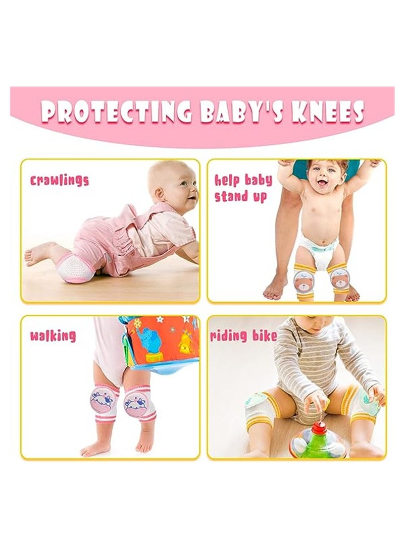 Baby Knee Pads, Crawling Anti-Slip Baby Knee Protectors, Breathable Toddlers Kneepads, Baby Accessories for Baby Boys Girls, 0-3 Years Old, 6 Pairs