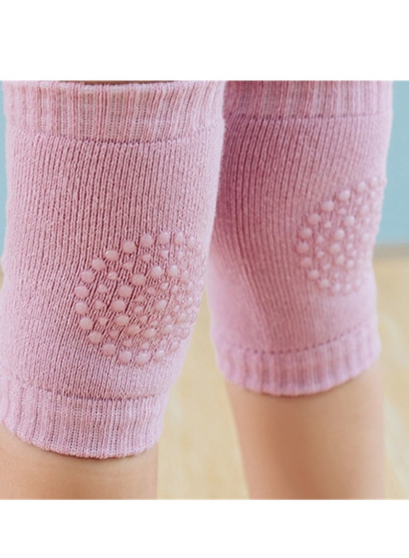 8 pairs of baby knee pads pure cotton baby terry anti-slip crawling knee pads 12*9CM love dot socks