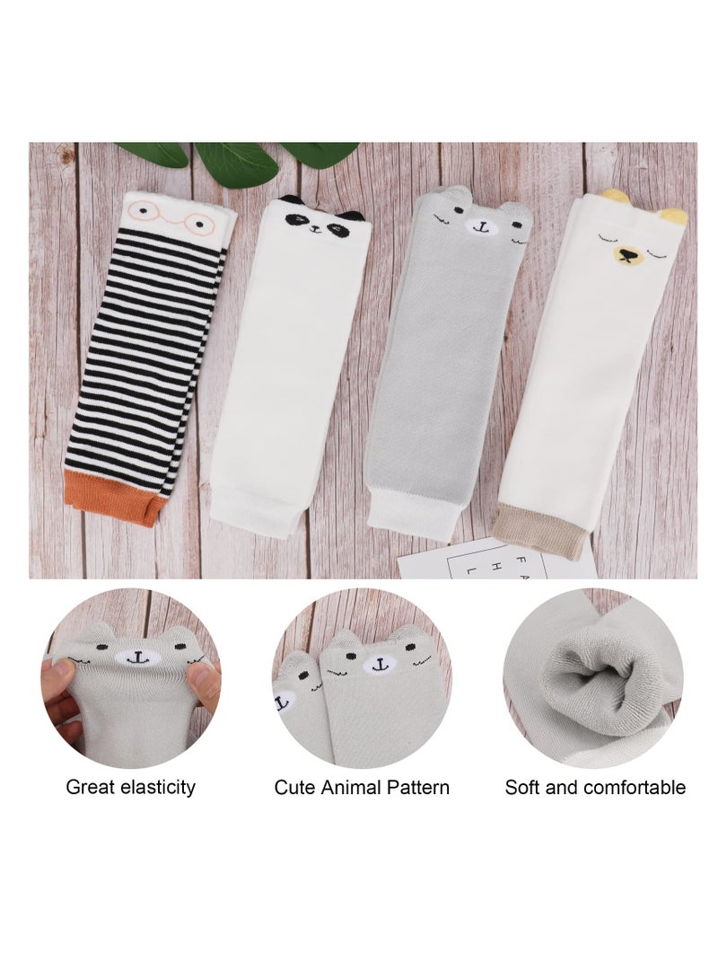 Toddler Baby Leg Warmers, Cute Animal Pattern Long Legwarmers Knee Socks Knee Protector Leg Sleeves for Baby Kids Toddlers Girl and Boy 0-5 Years, Best Infant Gift, One Size, Pack of 4