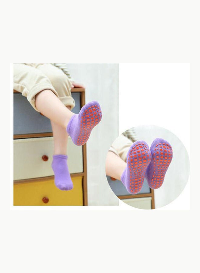 Solid Color Kids Girl Boy Anti Slip Breathable Elastic Sports Ankle Floor Socks Green