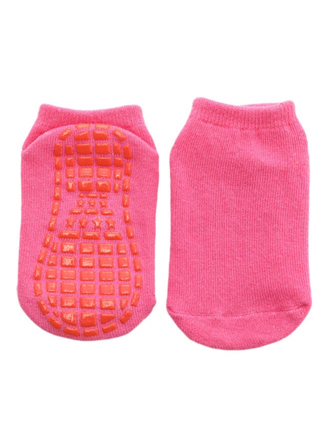 Solid Color Kids Girl Boy Anti Slip Breathable Elastic Sports Ankle Floor Socks Red