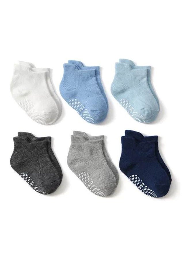 100% Cotton Antislip Socks Colored Multicolour