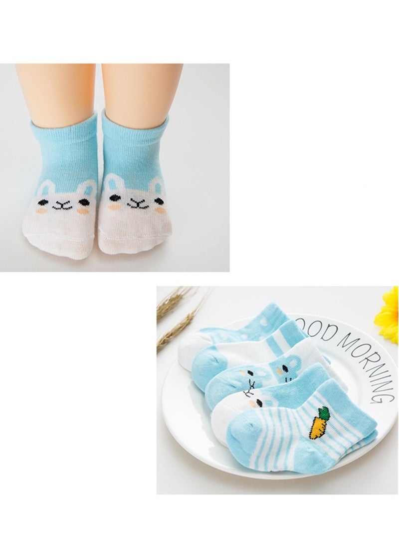 5 pairs of baby socks cute cartoon socks sweat-absorbent and breathable cotton socks