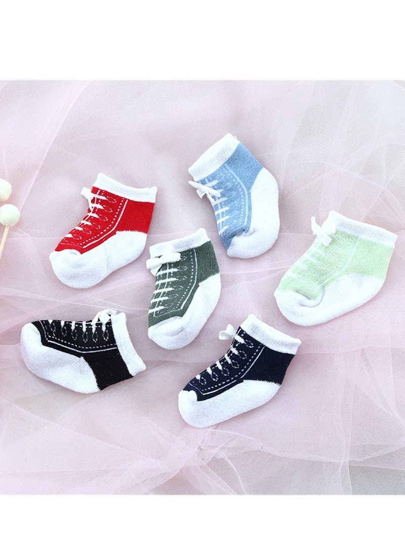 6 pairs of baby socks creative sneaker style baby socks