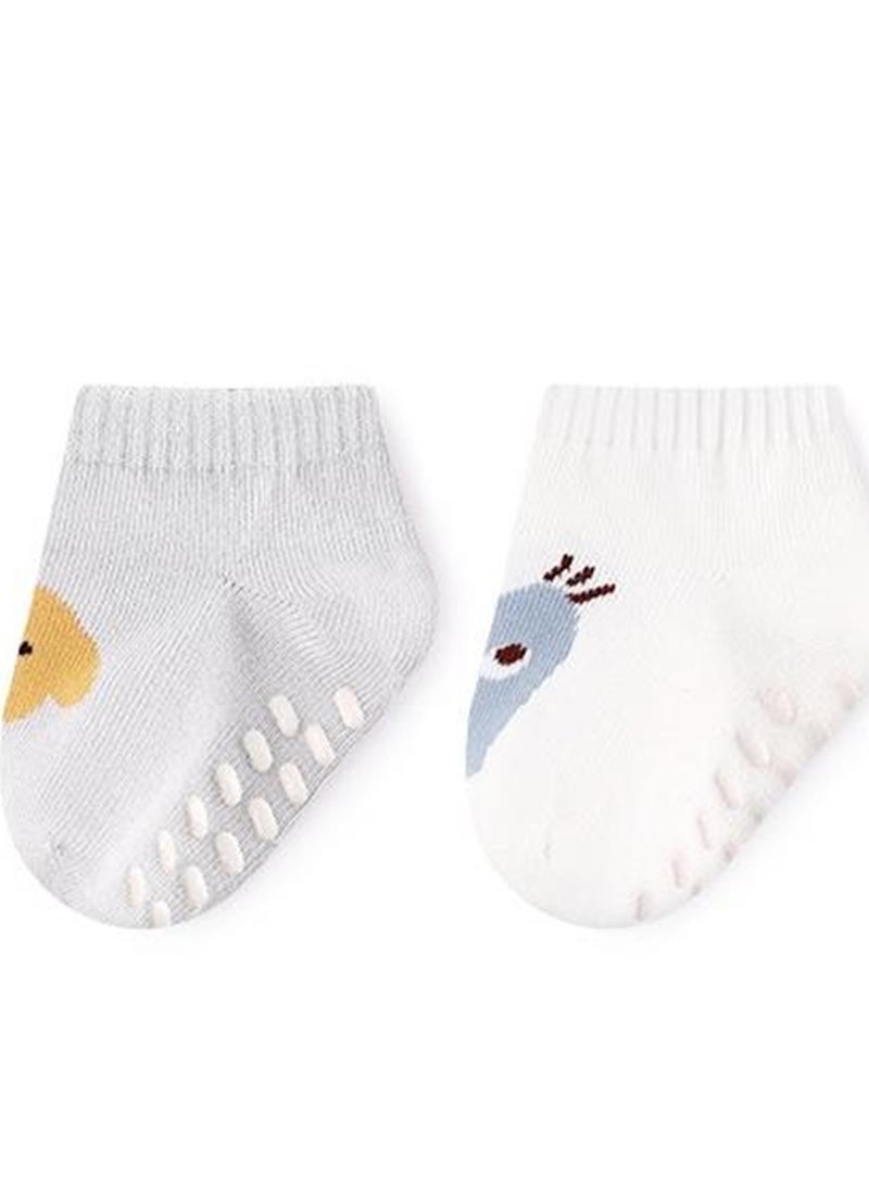 3 pairs of baby socks thin cute cartoon non-slip cotton socks