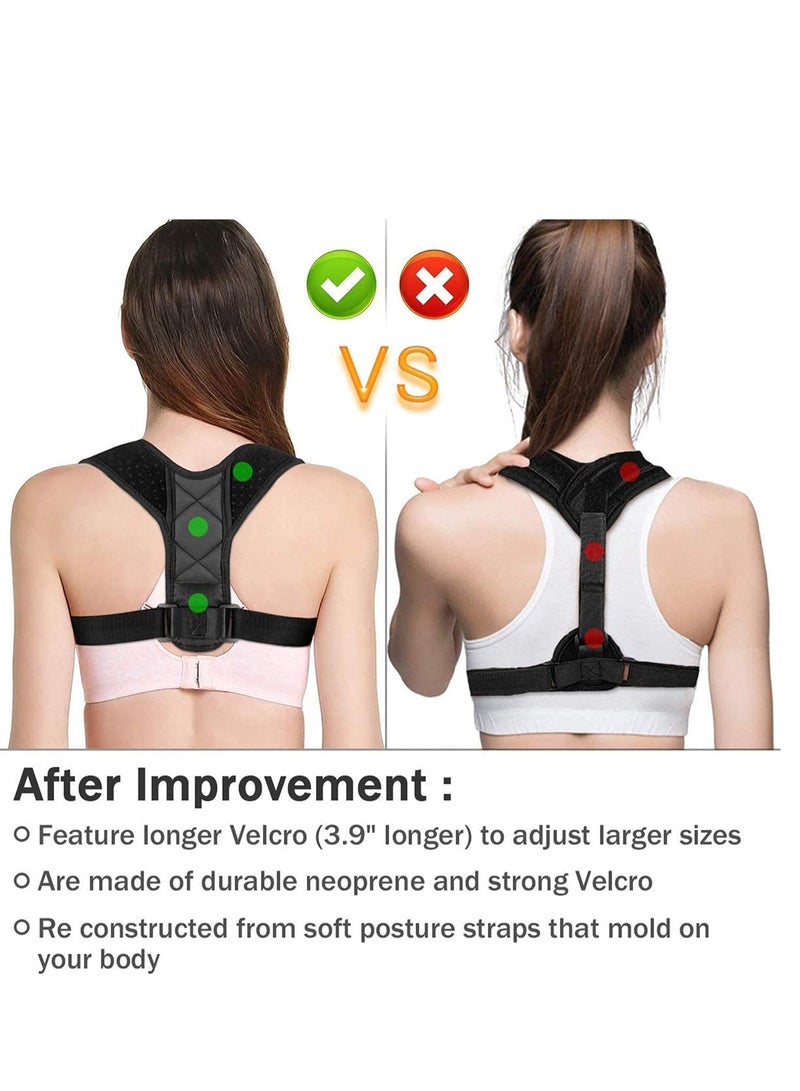 Adjustable Posture Corrector Spinal Support Physical Therapy Posture Brace for Men or Women Shoulder and Neck Pain Relief Spinal Cord Posture Support Black