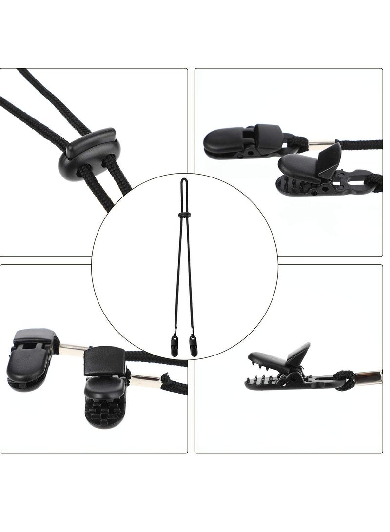 Hat Strap Windproof Cord Buckle Sun Hat Cord Buckle Windproof Cord Buckle Adjustable Hat Strap Clips Black Windproof Strap Clips Cap Anti lost Strap 4 Pieces