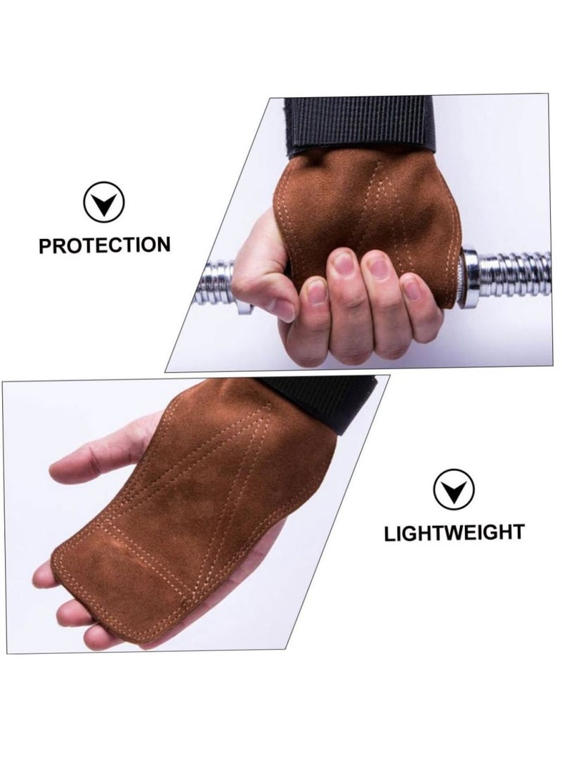 Sports Weight Lifting Hand Grips Workout Pads with with Built in Adjustable Wrist Support Wraps for Power Lifting Pull Up Fitness Gym - Fitness Gloves Alternative