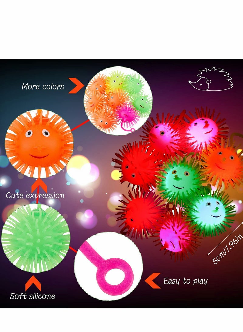 24 Pcs LED Puffer Balls Squishy Stress Relief Glowing Balls Light up Balls Multi Color Flashing Puffer Ball for Boys Girls Adults Goodie Bag Fillers Stocking Stuffers Party Favors Sensory Supplies