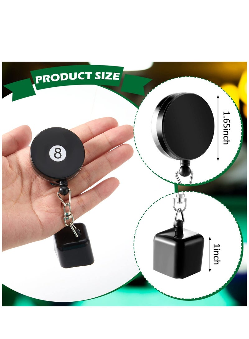Billiards Snooker Pool Cue Chalk Holder 2 Pieces Retractable Snooker Practical Tool with Belt Clip for Billiards Chalk Tip Holder