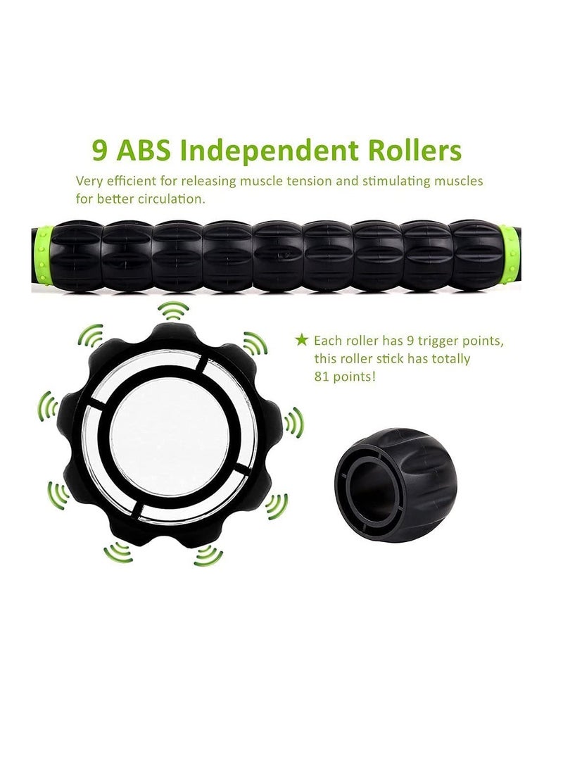 Muscle Roller Stick, Muscle Roller, Body Massage Stick, Back And Leg Muscle Massager, Reduce Soreness, Relaxation And Tightness, Relieve Cramps (Black)