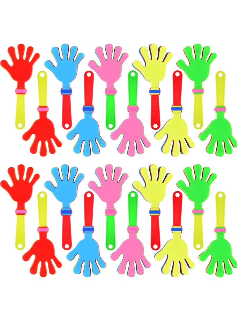 Hand Clappers 20 Pack 7.5 Inch Hand Clappers Plastic Party Clappers Noisemakers Game Accessories for Fiesta Birthday Party Favors and Supplies 5 colors *4