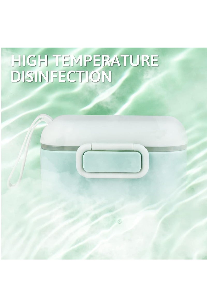 Milk Powder Dispenser Pot Portable Baby Formula and Snack Storage Container with Scoop Leveller Sealed Silicone Ring Cover for Outdoor Travel Airtight Feeding Green 400M