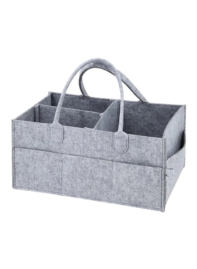 Baby Changing Diaper Organizer Basket Nursery Diapers Table Caddy Bag -Grey