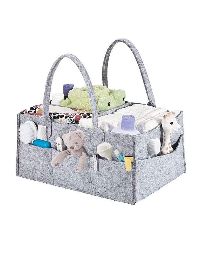 Baby Changing Diaper Organizer Basket Nursery Diapers Table Caddy Bag -Grey