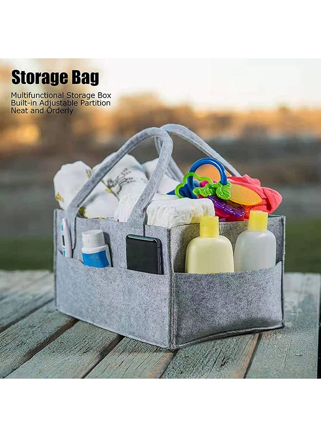 Baby Changing Diaper Organizer Basket Nursery Diapers Table Caddy Bag -Grey