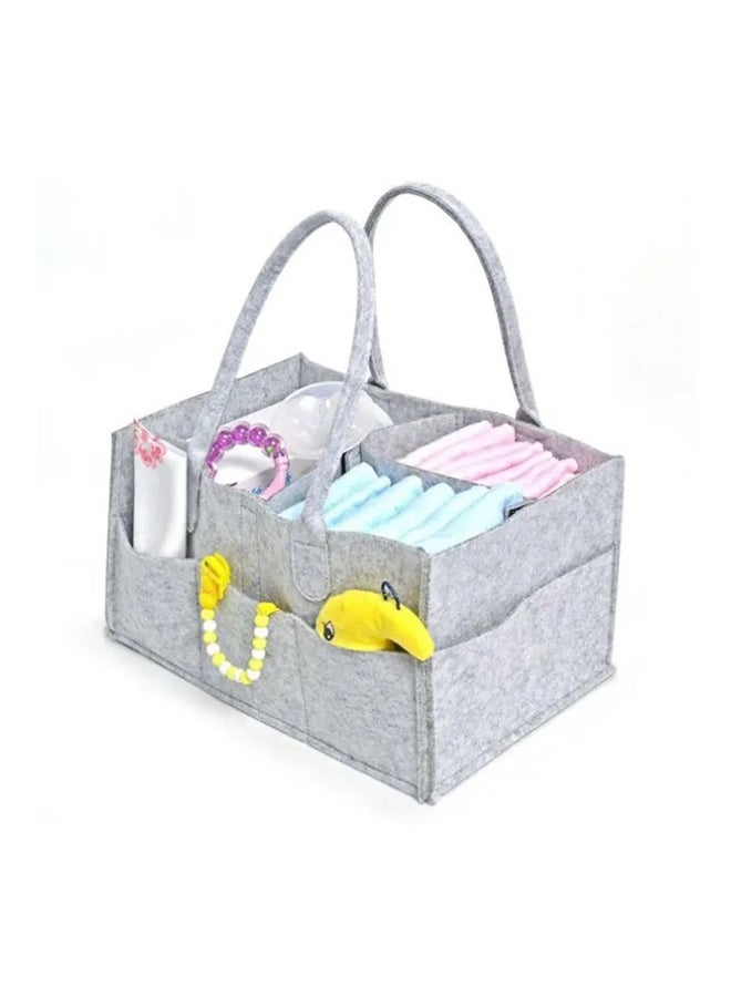 Baby Changing Diaper Organizer Basket Nursery Diapers Table Caddy Bag -Grey