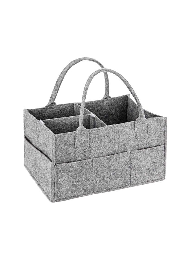 Baby Changing Diaper Organizer Basket Nursery Diapers Table Caddy Bag -Grey