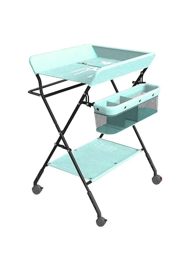 Portable Baby Changing Table with Wheels and Storage Rack and Bag, Multifunctional Newborn Dressing for Clothes Massage