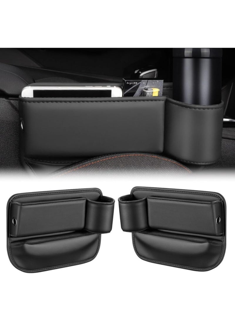 Storage Box for Car Seat with Charging Hole, Multifunctional Centre Console Car Organiser, Car Seat Storage Box for Small Items and Mobile Phones (Left Side)