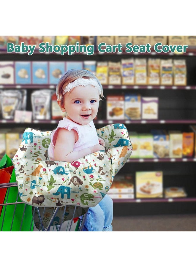 Shopping Cart Cover For Baby High Chair Cover Cart Cover For Babies Kids& Toddlers Portable 2In1 Design Includes Free Carry Bag For Market And Resturant Use(Cute Zoo)