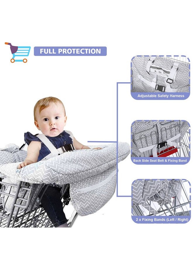 3 In 1 Shopping Cart Cover For Baby Boygirl Baby High Chair Cover With Upgraded Safety Harness Grocery Cart Cover For Infanttoddler Machine Washable Cart Cover By Mayki