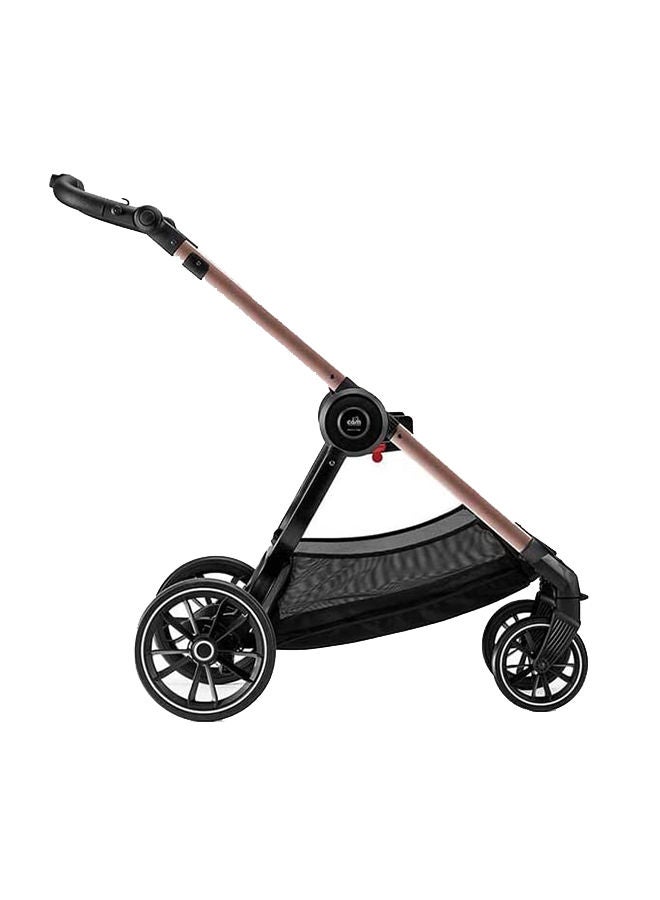 Techno Baby Stroller Aluminium Frame Base Universal Newborn/Infant/Baby/Kids Lightweight, Foldable, Hand Fold 0-22 Kg - Gold